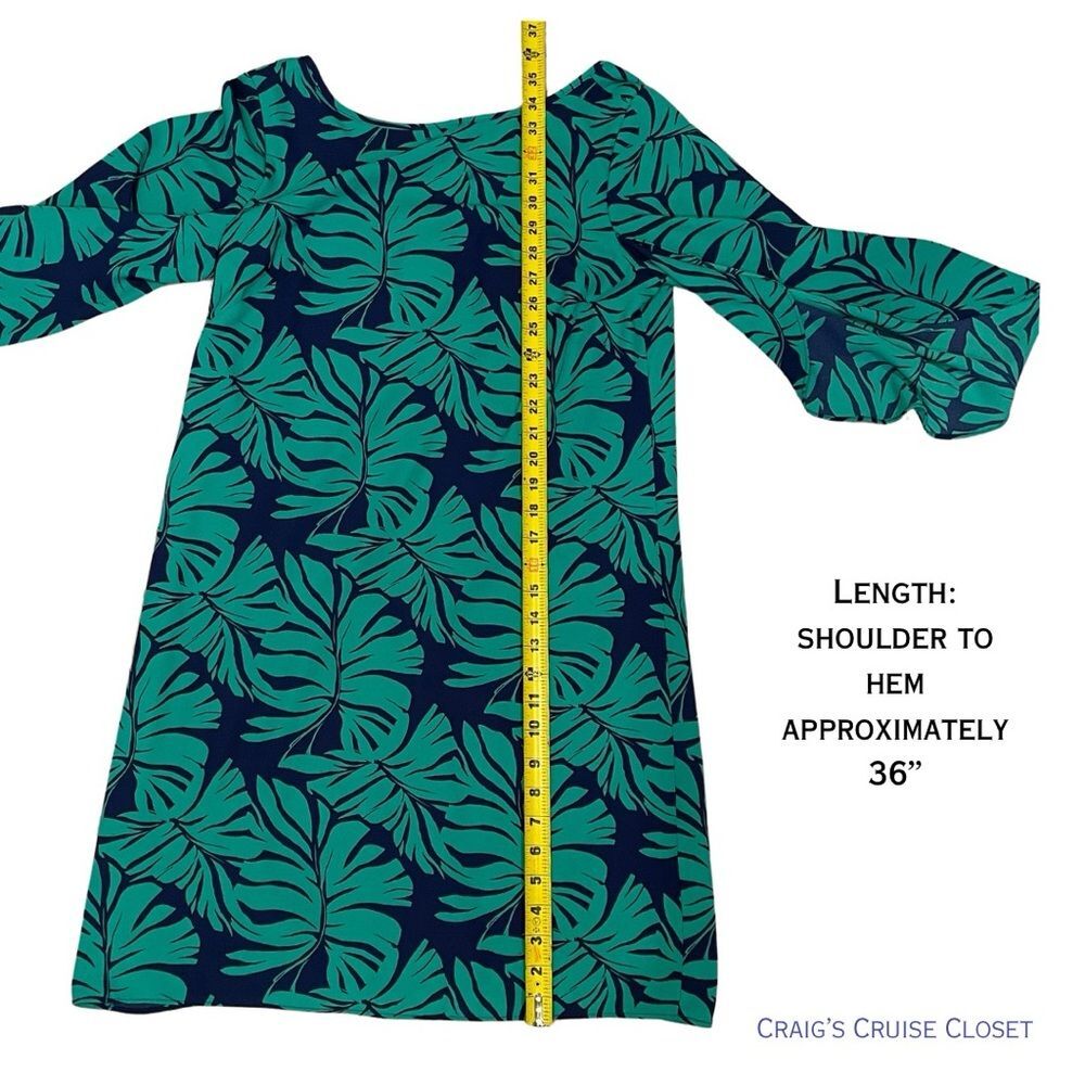 Vibrant Leaf Pattern Dress With Flutter Sleeves S… - image 5